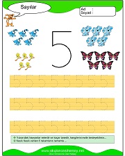 okul öncesi 1 sayısı çizgi çalışması